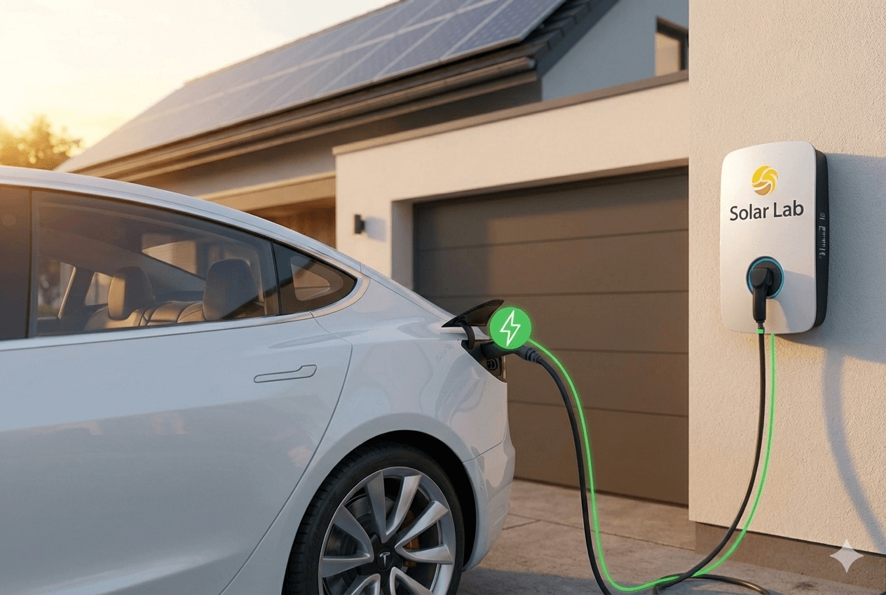 Carregador veicular integrado a sistema solar